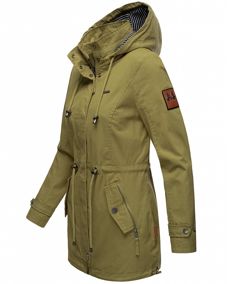 MarNavahoo Nyokoo Damen Übergangsjacke mit Kapuze Grün Gr. 40 - L