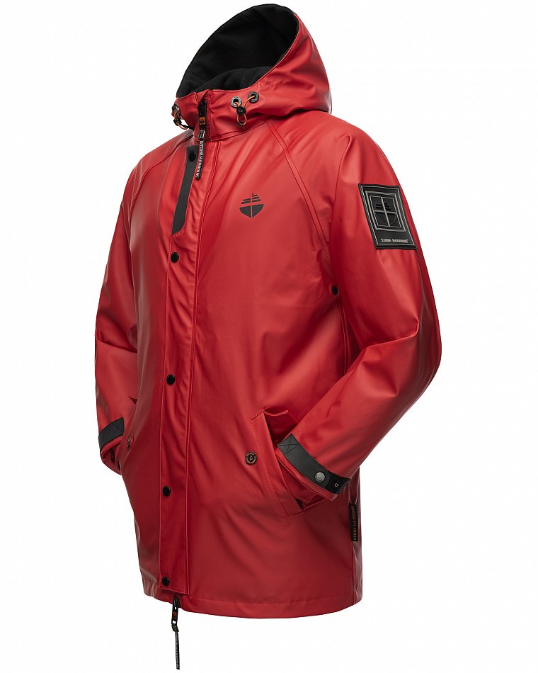 Stone Harbour Rihaa Herren wasserdichter Regen Parka mit Fleece gefüttert Chili Red Gr. 46 - S