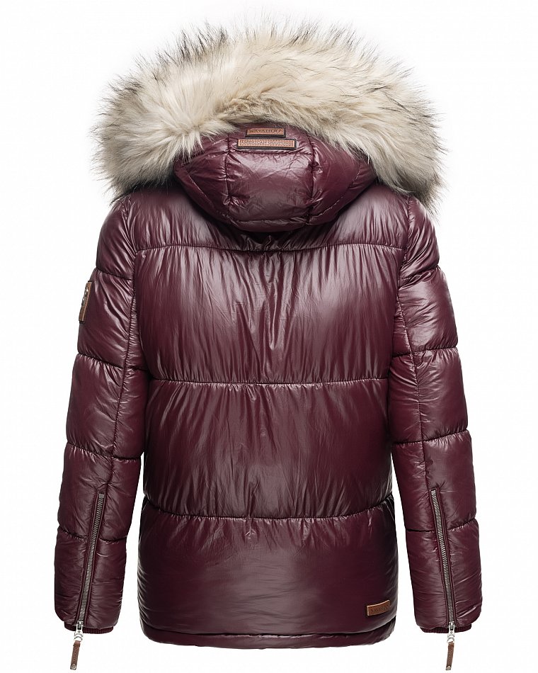 Navahoo Damen Winter Jacke Steppjacke mit Kunstpelz Tikunaa Winerot Gr. 38 - M