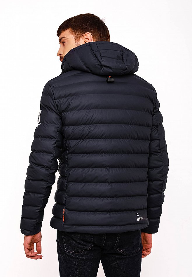 Stone Harbour Herren Winter Regen Steppjacke Zaharoo mit Kapuze Navy Gr. 46 - S