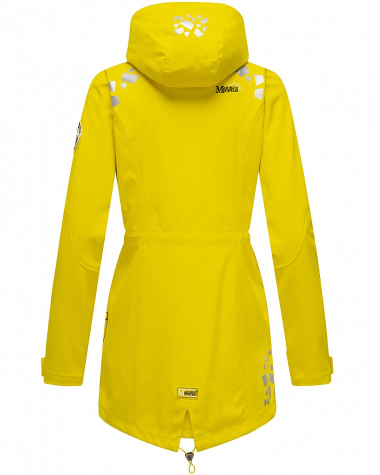 Marikoo Wasserfeste Damen Softshell Übergangsjacke mit Kapuze und Reflektoren Ulissaa Gelb Gr. 44 - XXL