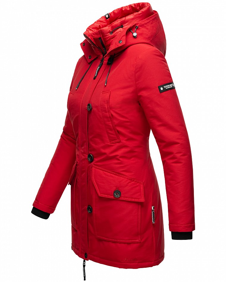 Navahoo Freezestoorm Damen Parka Winterjacke gefüttert Rot Gr. 34 - XS