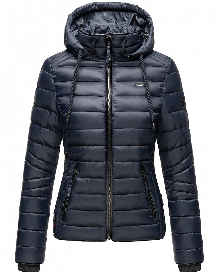 Navahoo Lulana Damen Übergangs Steppjacke mit Kapuze Navy Gr. 38 - M