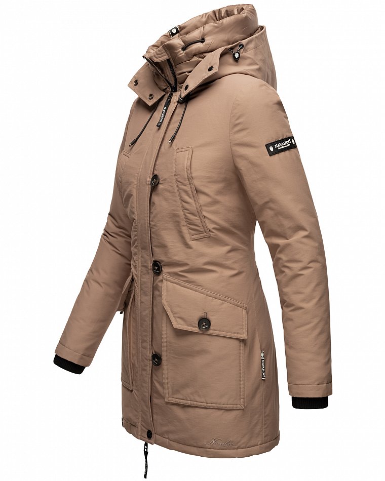 Navahoo Freezestoorm Damen Parka Winterjacke gefüttert Taupe Gr. 36 - S
