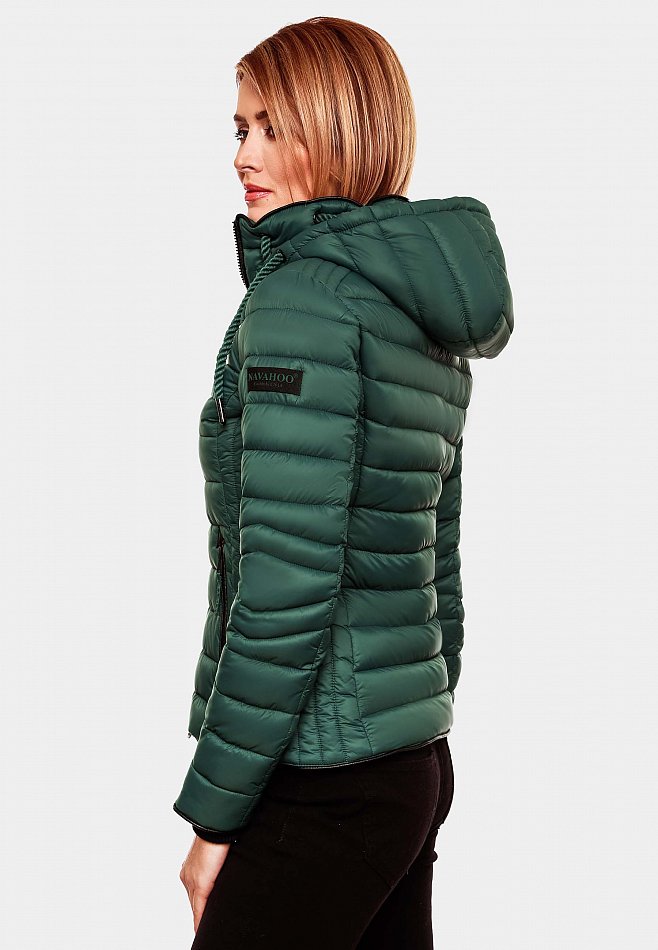 Navahoo Lulana Damen Übergangs Steppjacke mit Kapuze Ocean Green Gr. 44 - XXL