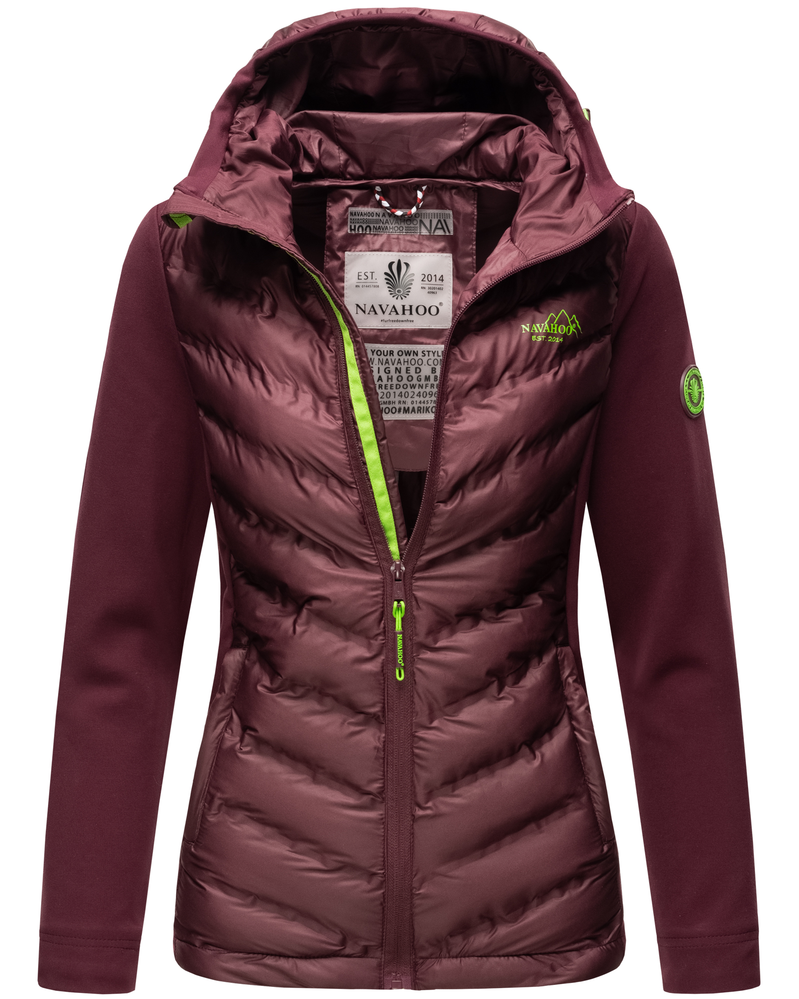 Navahoo Nimm Mich Mit Damen Übergangsjacke Steppjacke Aubergine Gr. 36 - S