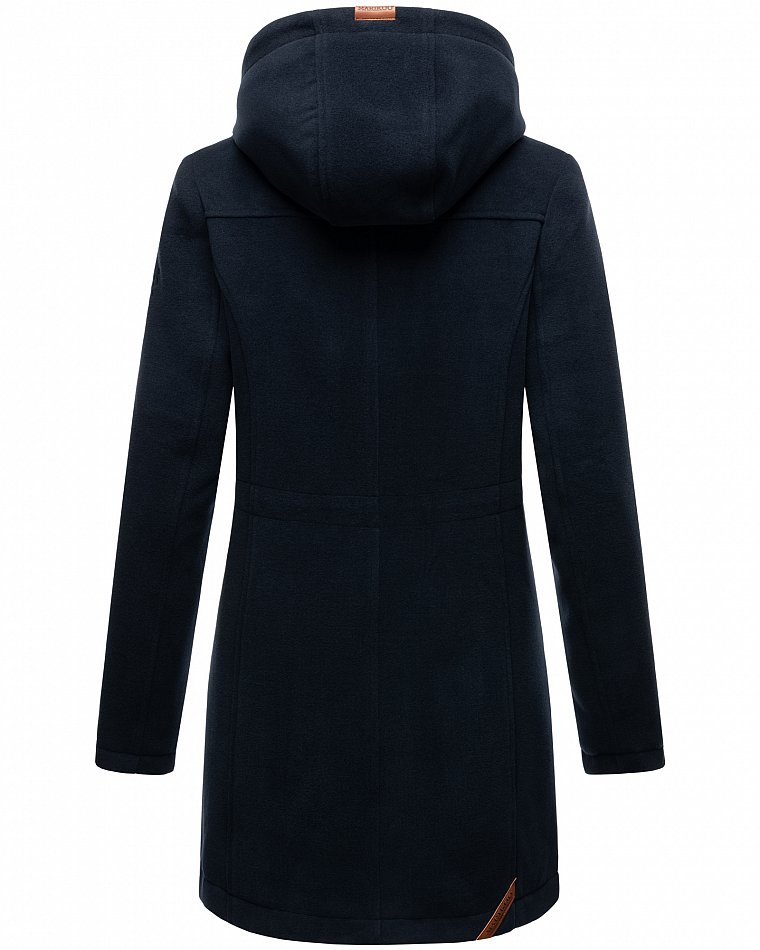 Marikoo Leilaniaa Damen Trenchcoat Winter Mantel mit Kapuze Navy Gr. 38 - M