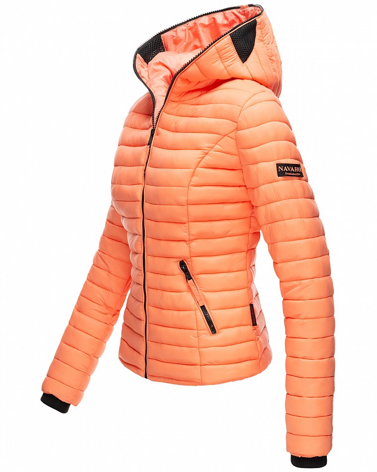 Navahoo Modische, leichte Damen Steppjacke mit Kapuze Kimuk Orange Gr. 36 - S