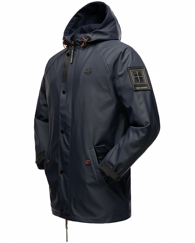 Stone Harbour Rihaa Herren wasserdichter Regen Parka mit Fleece gefüttert Navy Gr. 50 - L