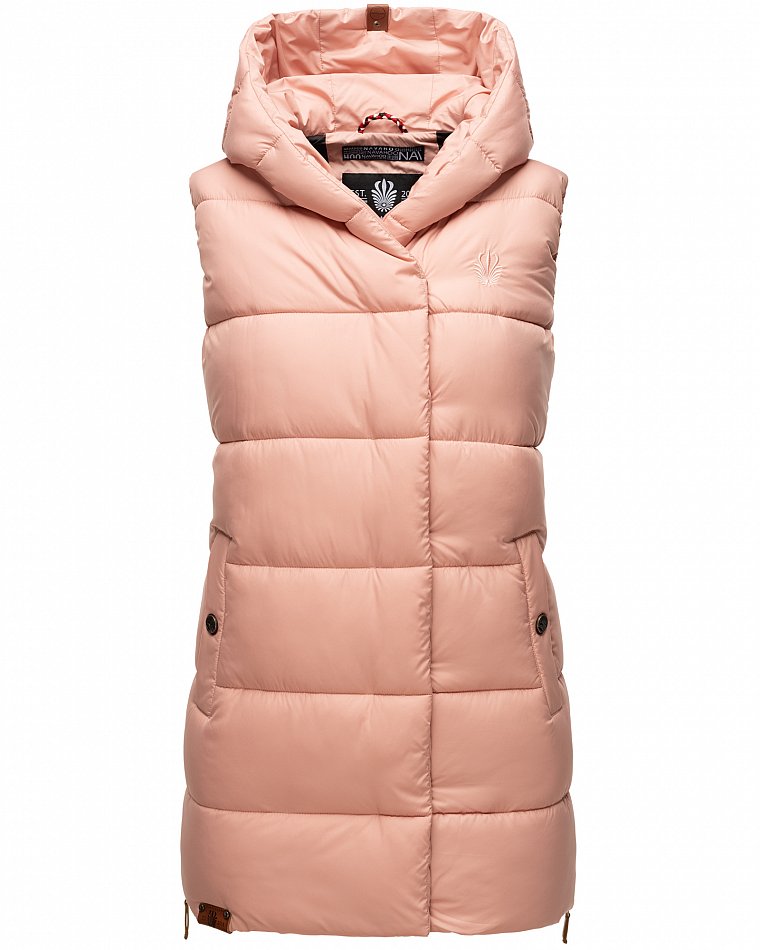 Navahoo Madilynaa Damen Winter Steppweste mit Kapuze Rosa Gr. 34 - XS