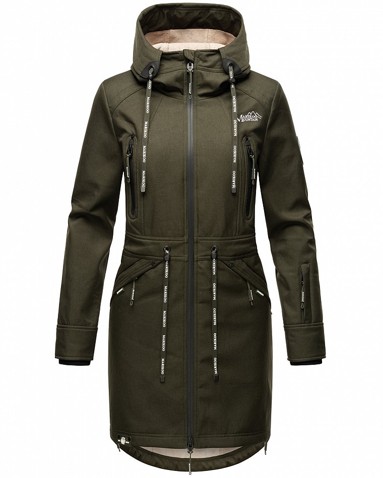 Marikoo Racquellee Damen Softshelljacke Funktionsmantel Olive Gr. 36 - S