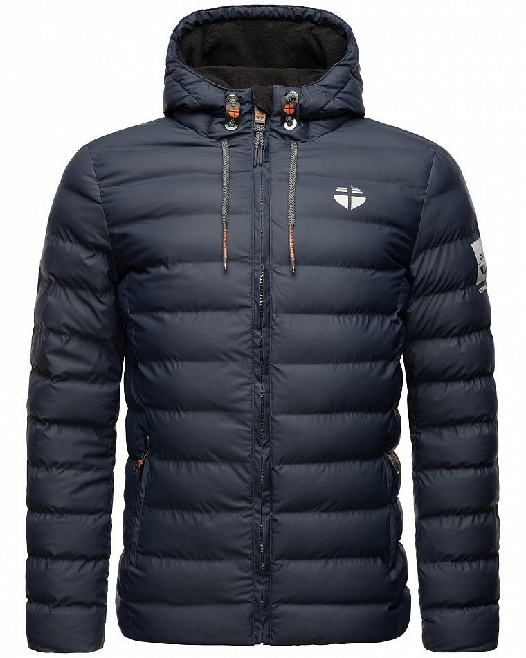 Stone Harbour Herren Winter Regen Steppjacke Zaharoo mit Kapuze Navy Gr. 48 - M