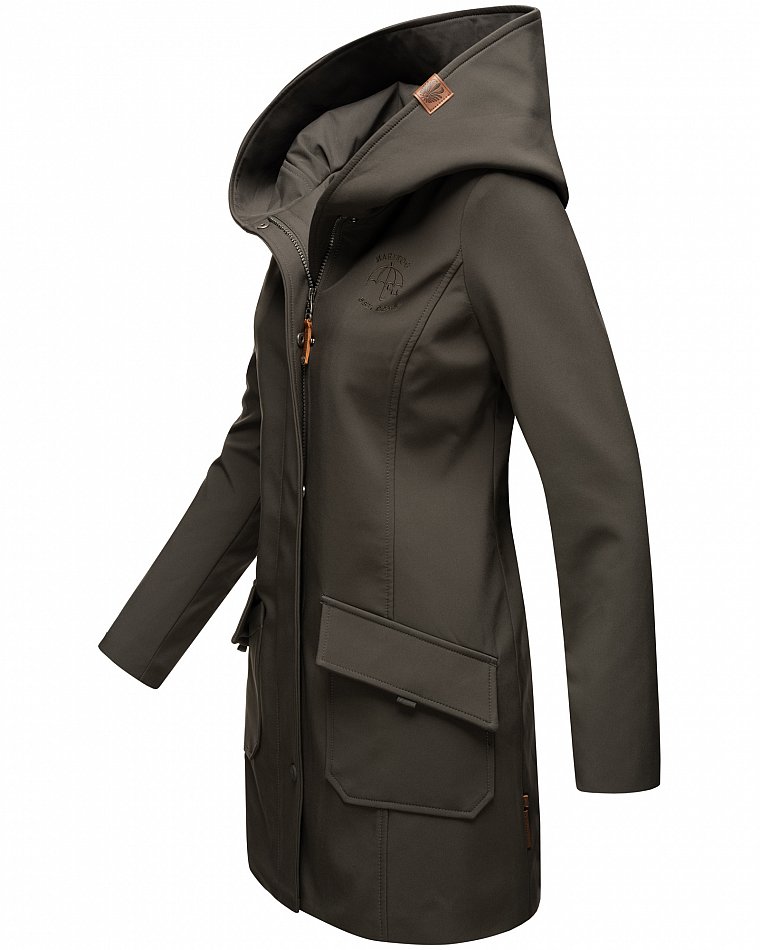 Marikoo Mayleen Damen Softshell Jacke mit Kapuze Anthrazit Gr. 36 - S