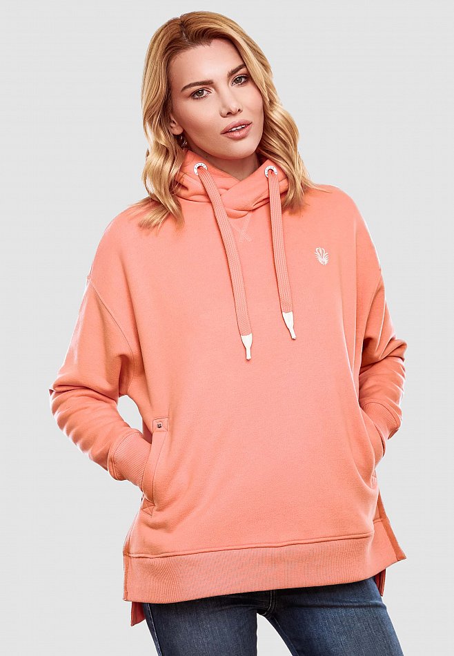 Navahoo Damen Hoodie Sweatpullover Silberengelchen Apricot Gr. 44 - XXL