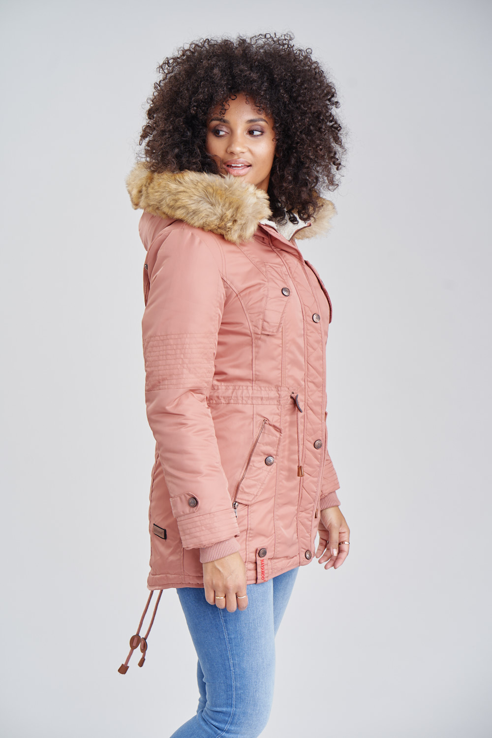 Navahoo La Viva Winterjacke Parka mit Teddyfell & Kapuze Terracotta Gr. 36 - S