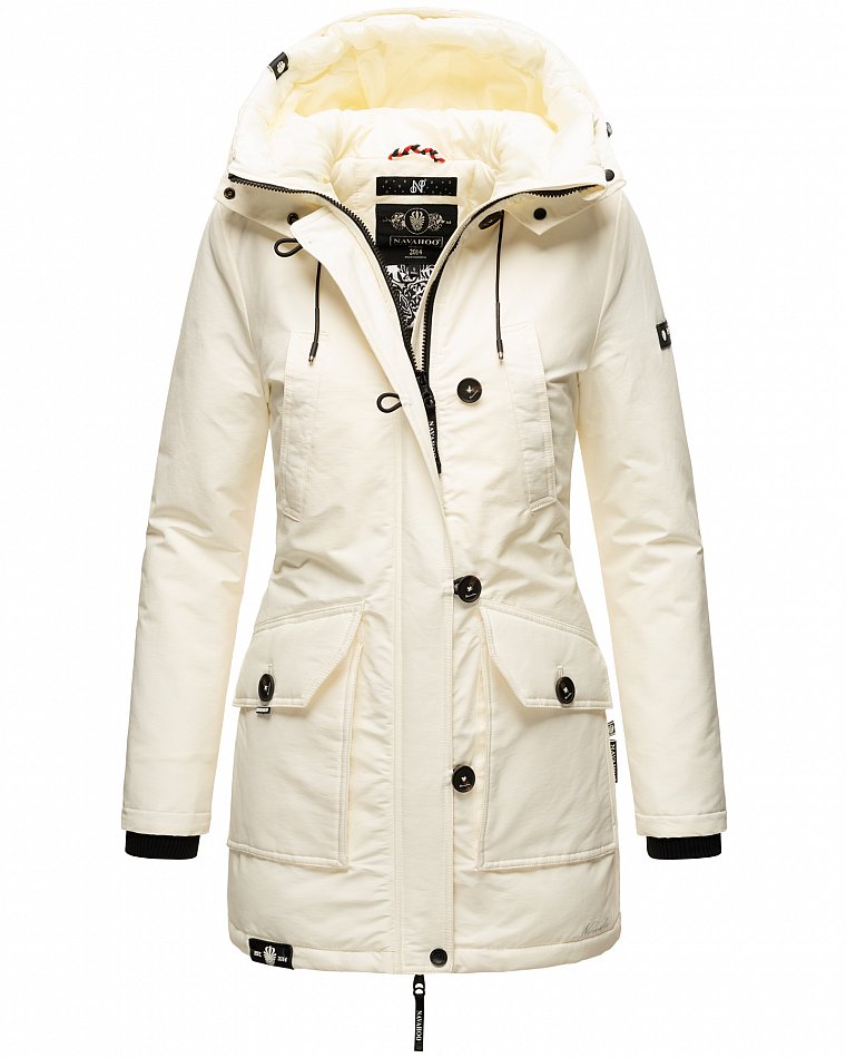 Navahoo Freezestoorm Damen Parka Winterjacke gefüttert Off White Gr. 44 - XXL