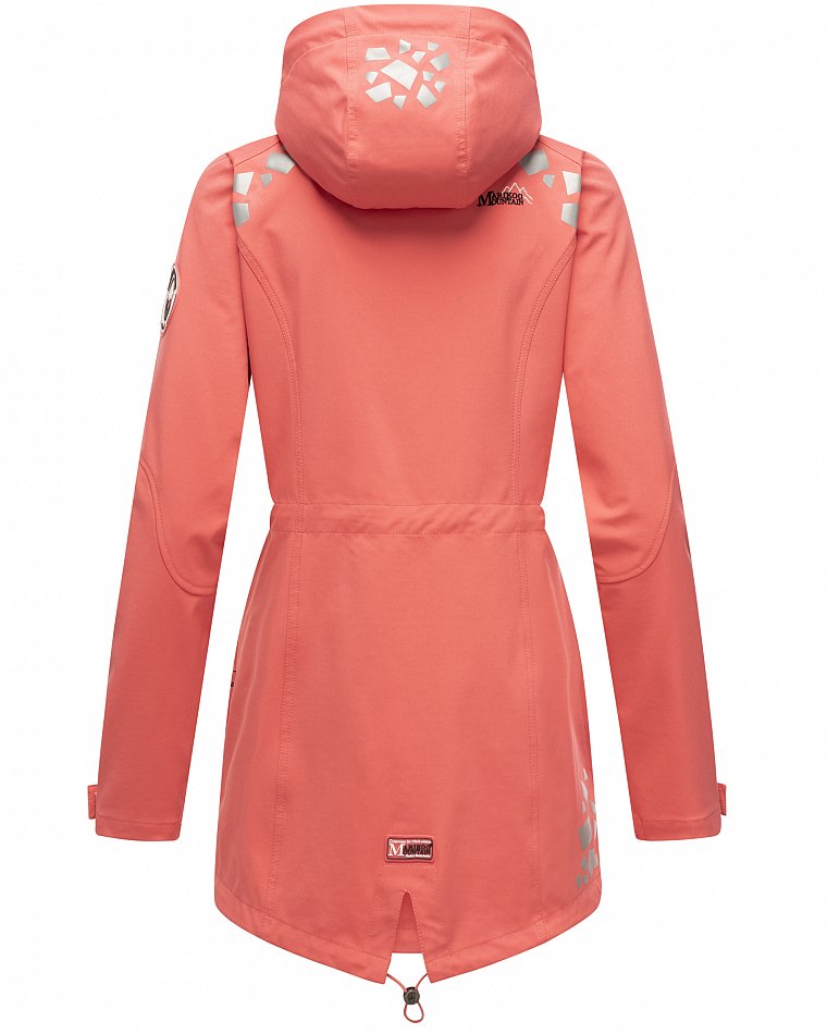 Marikoo Wasserfeste Damen Softshell Übergangsjacke mit Kapuze und Reflektoren Ulissaa Rose Coral Gr. 40 - L