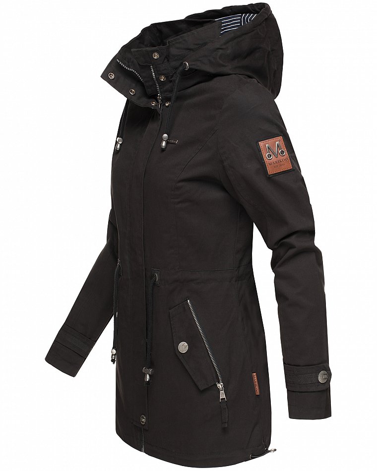 Navahoo Nyokoo Damen Übergangsjacke mit Kapuze Schwarz Gr. 38 - M