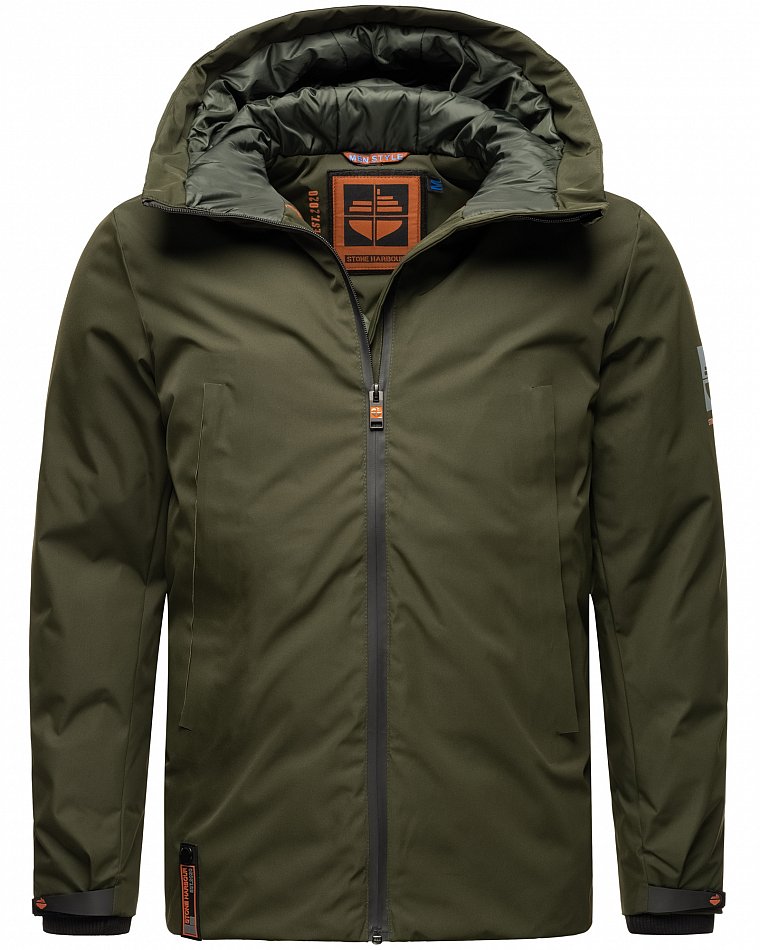 Stone Harbour Moagaa Herren wasserdichte Winterjacke Outdoorjacke mit Kapuze Olive Gr. 50 - L