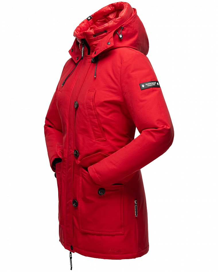 Navahoo Freezestoorm Damen Parka Winterjacke gefüttert Rot Gr. 34 - XS