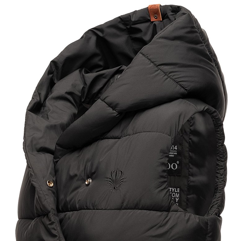 Navahoo Madilynaa Damen Winter Steppweste mit Kapuze Schwarz Gr. 34 - XS