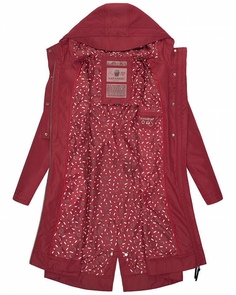 Navahoo Josinaa Damen Jacke Übergangs Parka mit Kapuze Bordeaux Gr. 36 - S