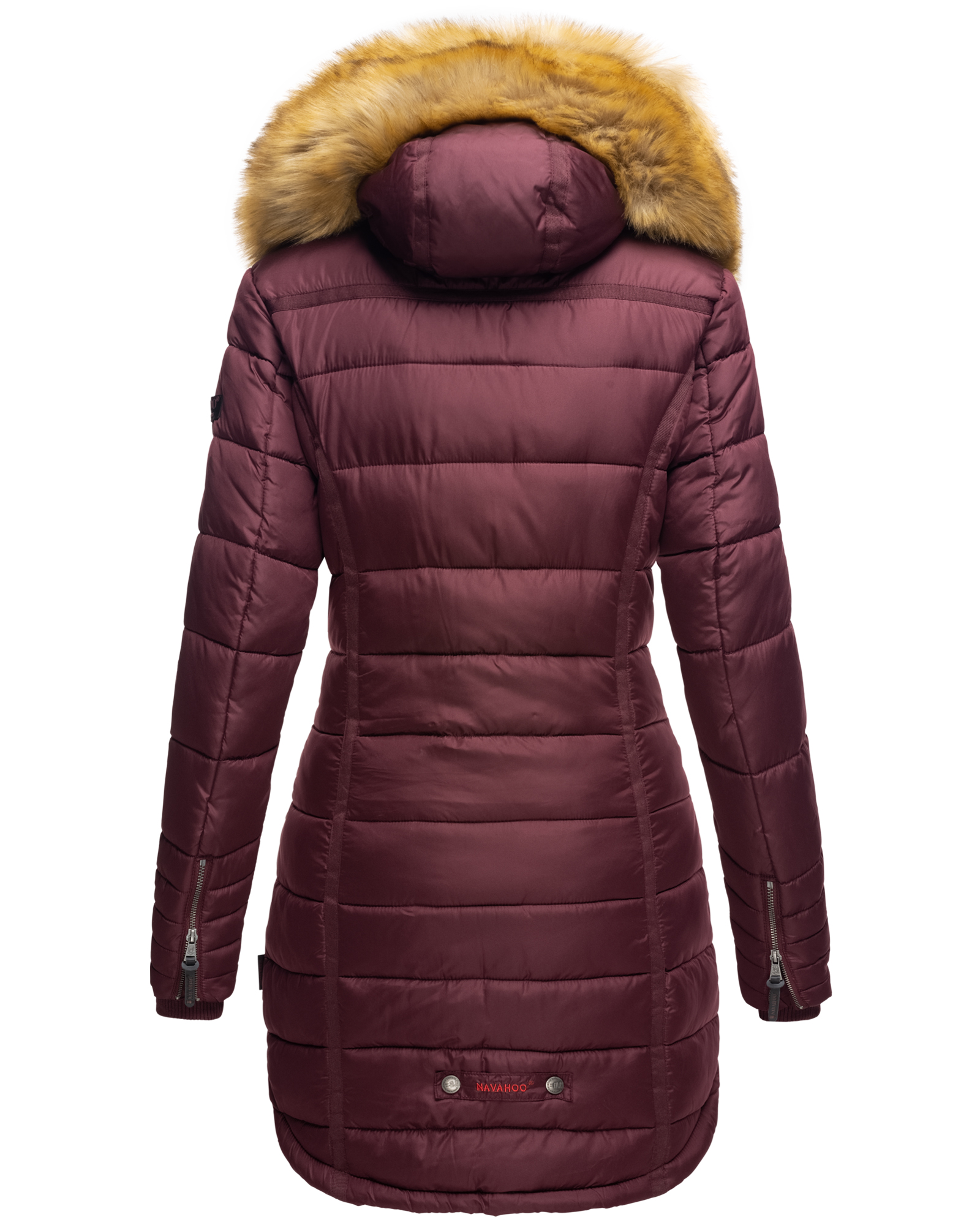 Navahoo Papaya Winter Mantel Steppjacke Gefüttert Mit Kapuze Bordeaux Gr. 40 - L