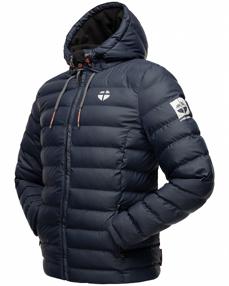 Stone Harbour Herren Winter Regen Steppjacke Zaharoo mit Kapuze Navy Gr. 52 - XL