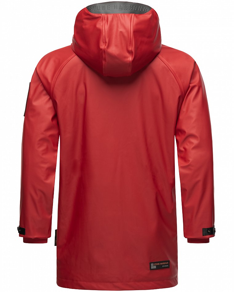 Stone Harbour Rihaa Herren wasserdichter Regen Parka mit Fleece gefüttert Chili Red Gr. 46 - S