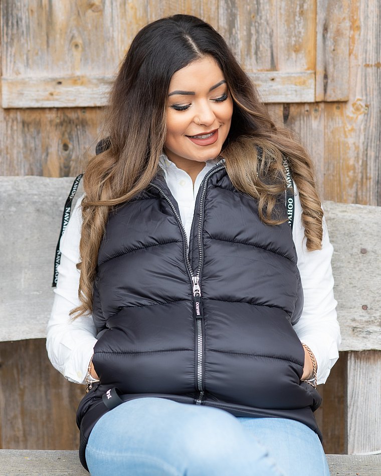 Navahoo Kassidy Damen Steppweste Übergangs Weste Schwarz Gr. 36 - S