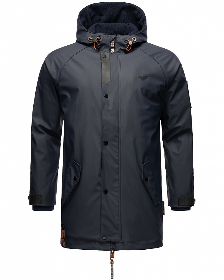 Stone Harbour Rihaa Herren wasserdichter Regen Parka mit Fleece gefüttert Navy Gr. 48 - M