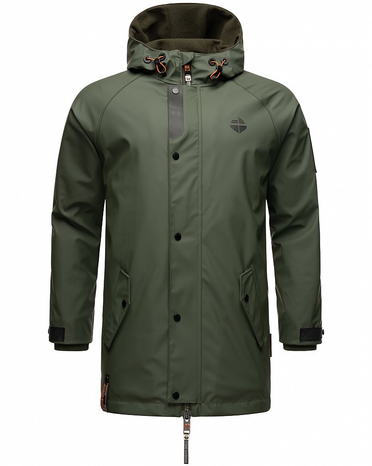 Stone Harbour Rihaa Herren wasserdichter Regen Parka mit Fleece gefüttert Olive Gr. 48 - M