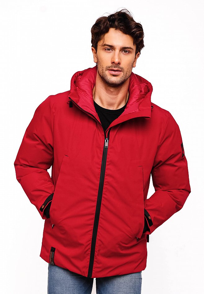 Stone Harbour Moagaa Herren wasserdichte Winterjacke Outdoorjacke mit Kapuze Chili Red Gr. 52 - XL