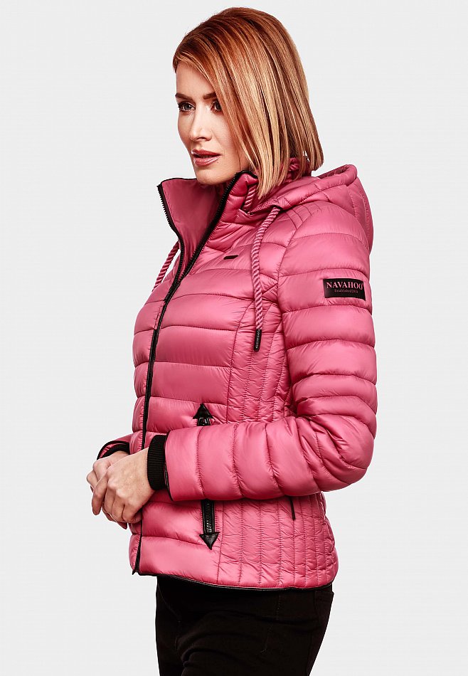 Navahoo Lulana Damen Übergangs Steppjacke mit Kapuze Berry Gr. 38 - M