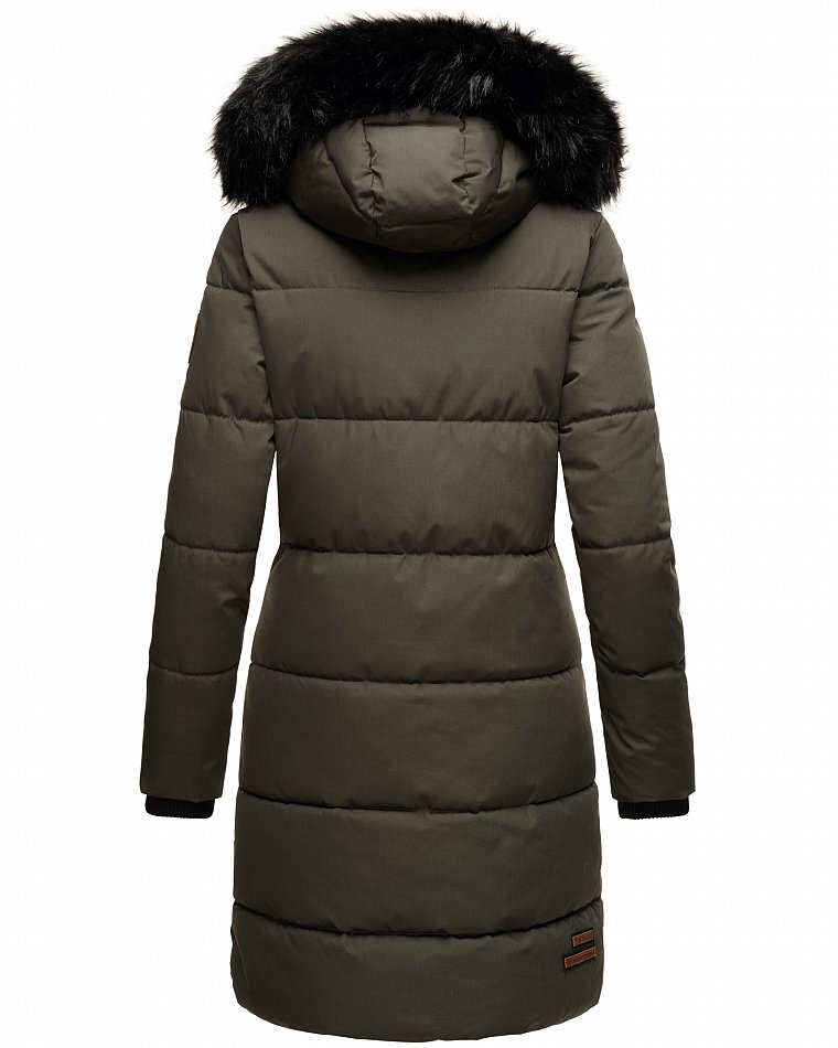 Navahoo Cosimaa Damen Wintermantel mit Teddyfell Gefüttert inkl. Regenschirm Anthrazit Gr. 44 - XXL