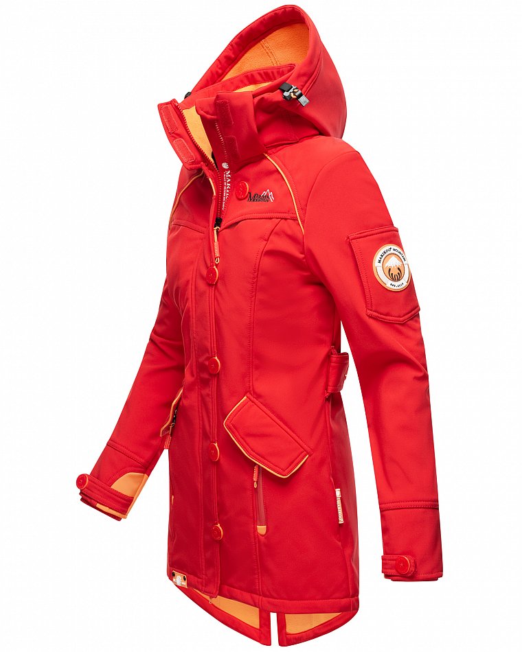 Marikoo Elegante Damen Übergangs Softshell Jacke mit Kapuze Soulinaa Rot Gr. 44 - XXL
