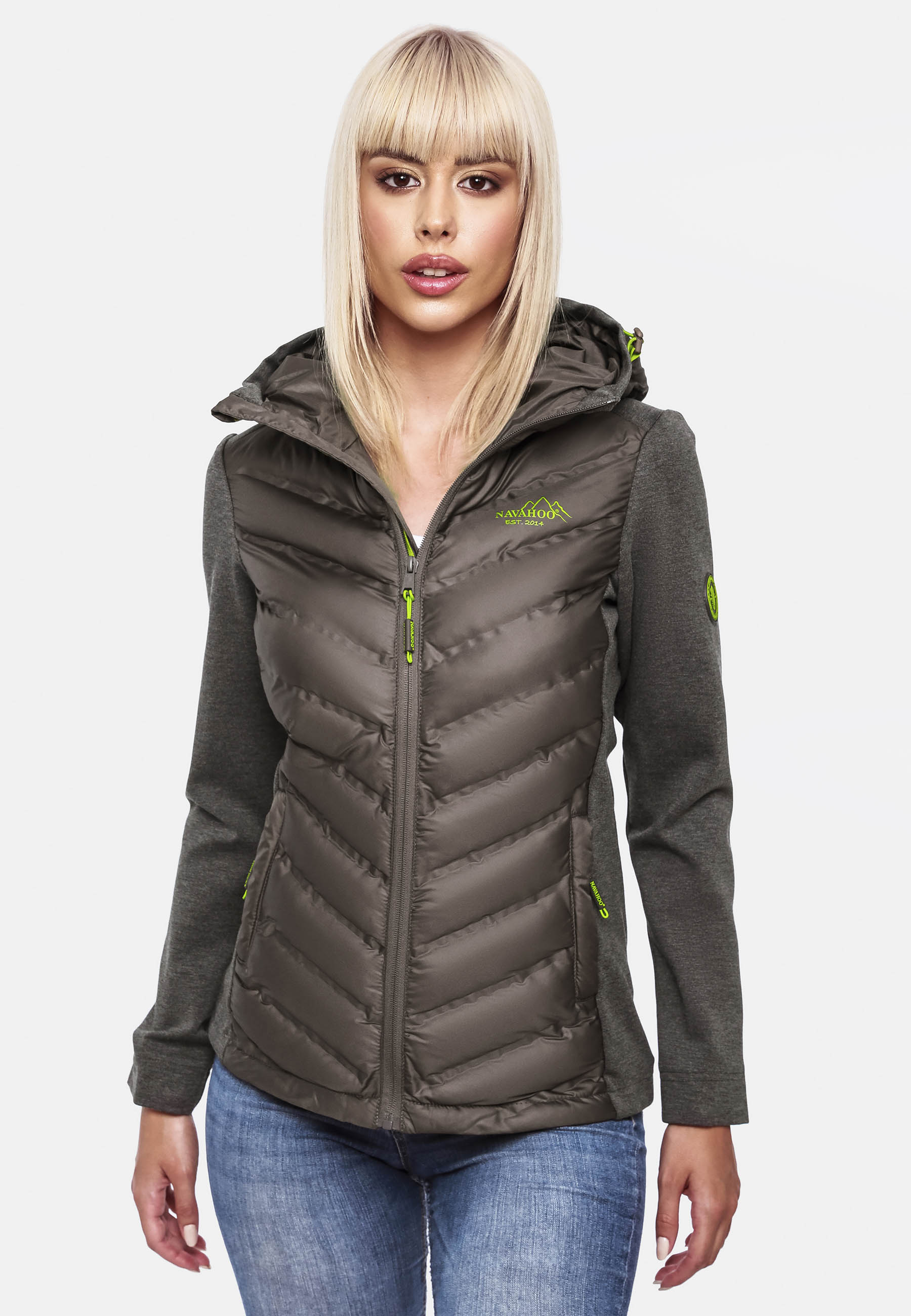 Navahoo Nimm Mich Mit Damen Übergangsjacke Steppjacke Dunkelgrau Gr. 34 - XS