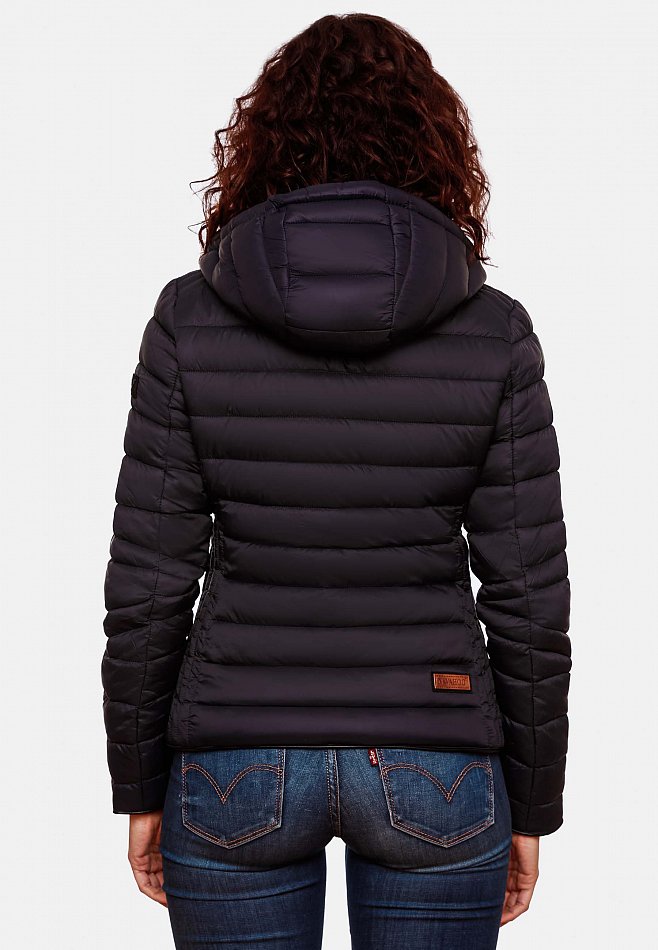 Navahoo Lulana Damen Übergangs Steppjacke mit Kapuze Schwarz Gr. 40 - L