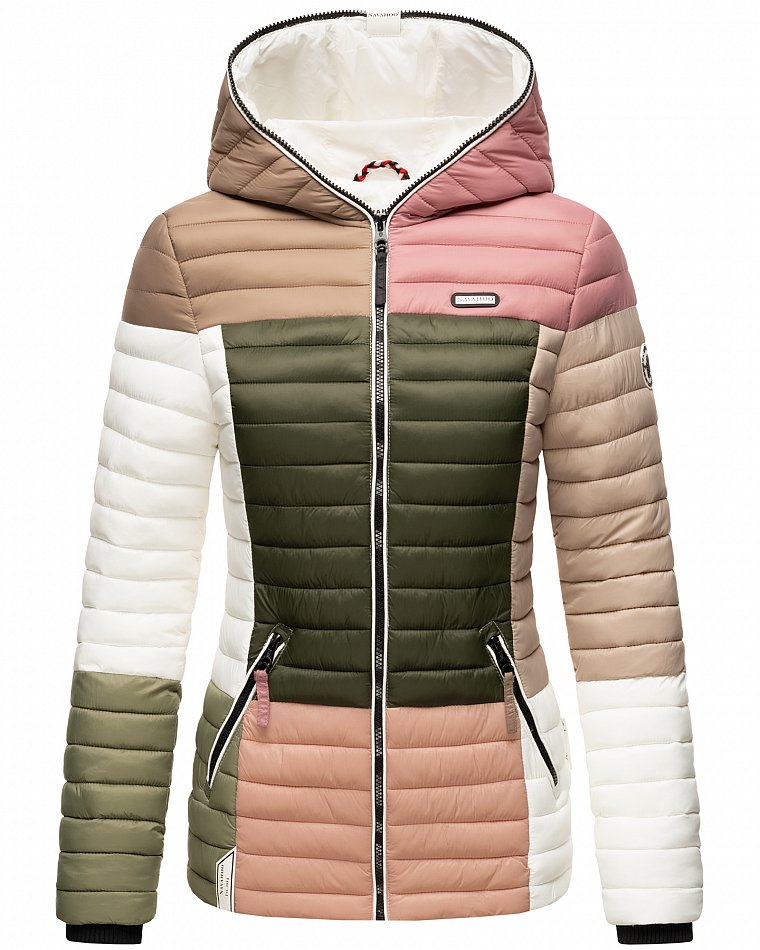 Navahoo Multicolour Damen Colorblock Steppjacke Übergangsjacke Naturals Gr. 36 - S