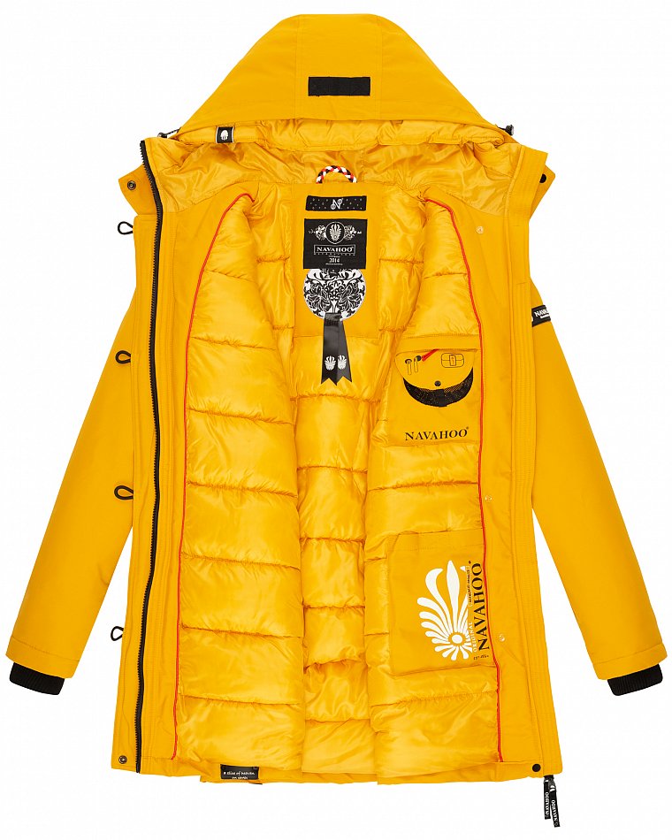 Navahoo Freezestoorm Damen Parka Winterjacke gefüttert Gelb Gr. 42 - XL