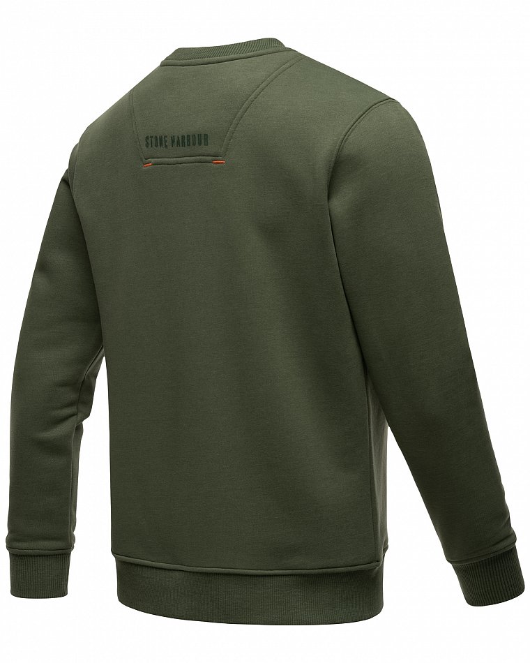 Stone Harbour Boo Brock Herren Pullover Sweatshirt Dunkel Olive Gr. 46 - S