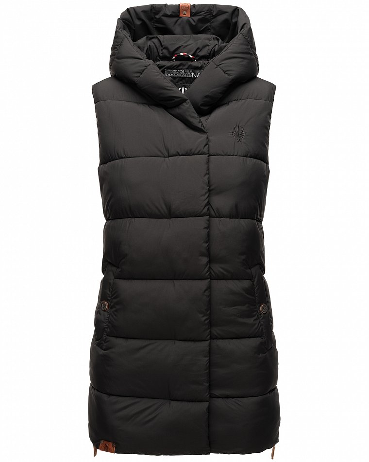 Navahoo Madilynaa Damen Winter Steppweste mit Kapuze Schwarz Gr. 34 - XS