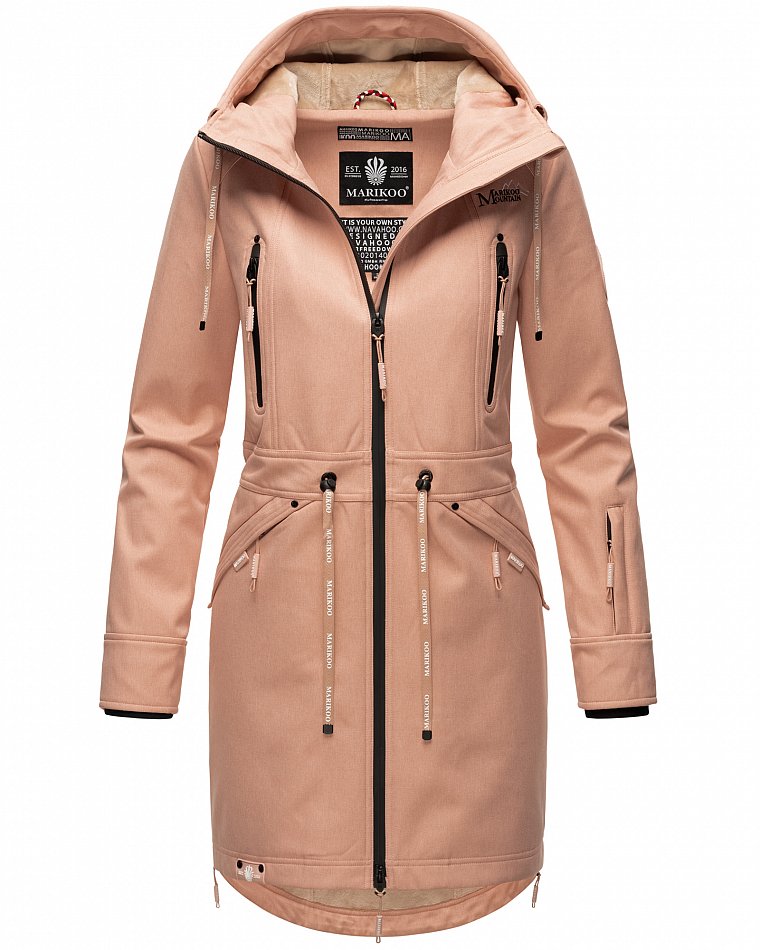 Marikoo Racquellee Damen Softshelljacke Funktionsmantel Rose Melange Gr. 36 - S