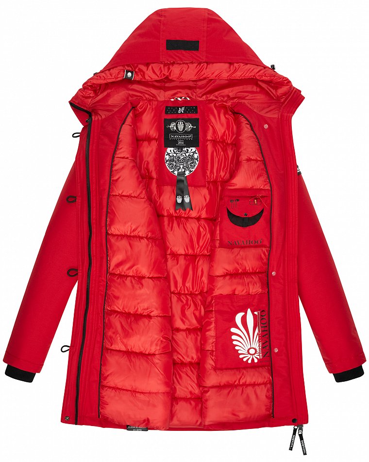 Navahoo Freezestoorm Damen Parka Winterjacke gefüttert Rot Gr. 34 - XS