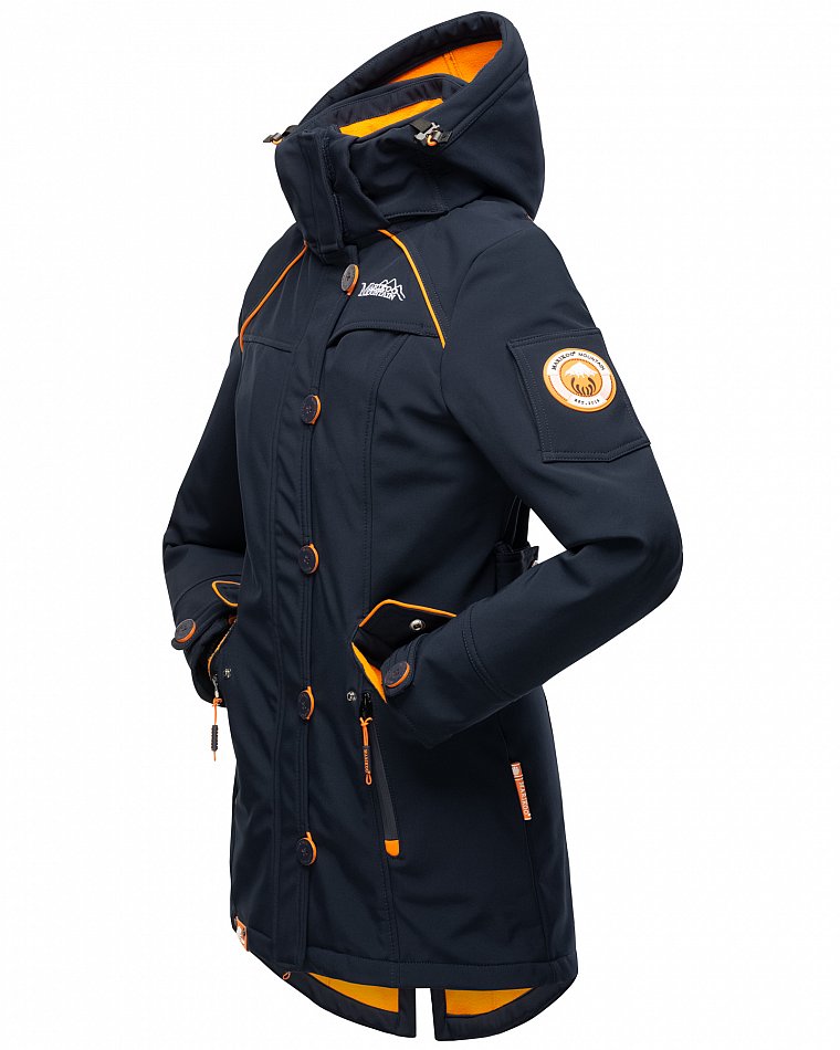 Marikoo Elegante Damen Übergangs Softshell Jacke mit Kapuze Soulinaa Navy Gr. 38 - M