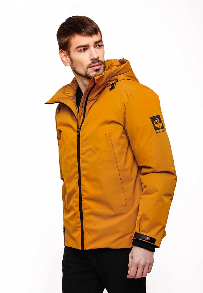 Stone Harbour Moagaa Herren wasserdichte Winterjacke Outdoorjacke mit Kapuze Ocher Brown Gr. 48 - M