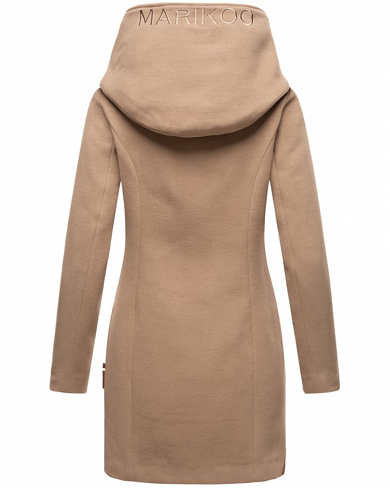 Marikoo Maikoo Damen Wintermantel Trenchcoat mit Kapuze Taupe Grey Gr. 40 - L Marikoo Maikoo Damen Wintermantel Trenchcoat mit Kapuze Taupe Grey Gr. 40 - L