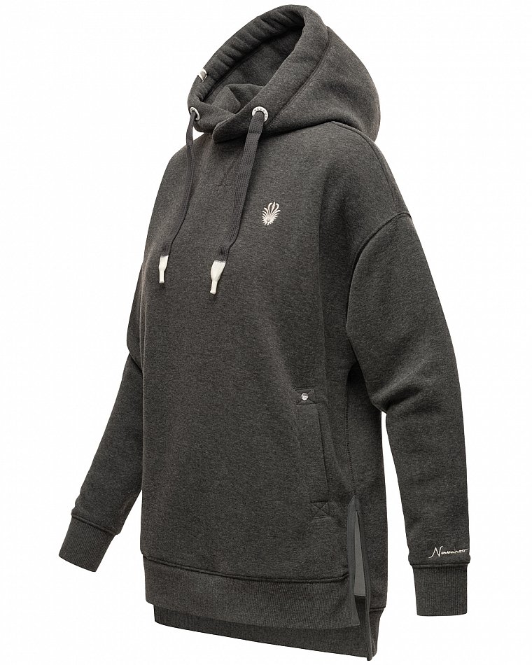 Navahoo Damen Hoodie Sweatpullover Silberengelchen Grau Melange Gr. 36 - S