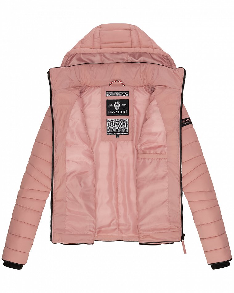 Navahoo Lulana Damen Übergangs Steppjacke mit Kapuze Powder Rose Gr. 38 - M