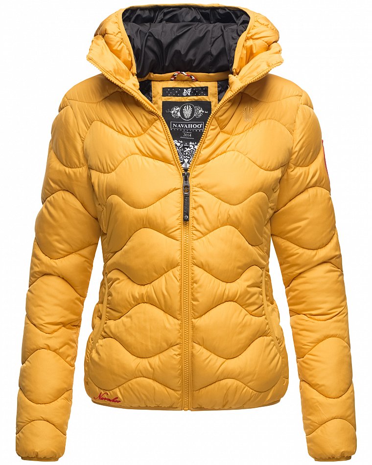 Navahoo Key Color Winterjacke Steppjacke mit abnehmbarer Kapuze Yellow Gr. 36 - S